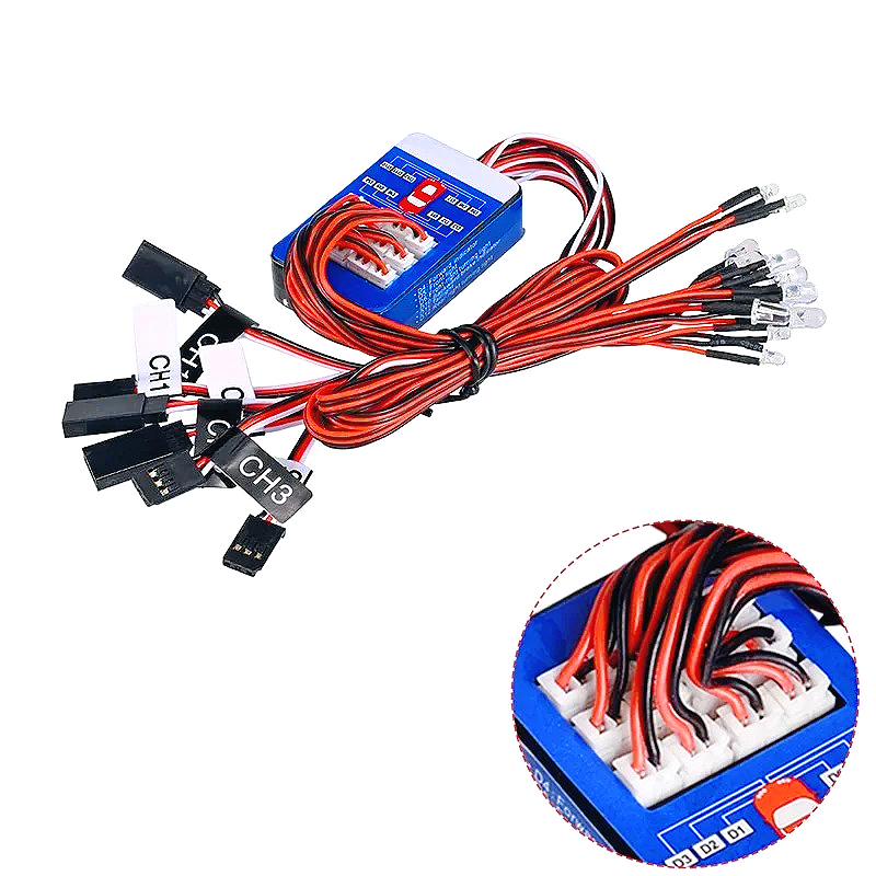 AliExpress Tamiya Remote Control Model Car 12 LED Light Group Three-Way Controllable Turn Signal Simulation Linkage for RC Cars, view 3