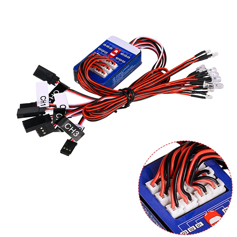 AliExpress Tamiya Remote Control Model Car 12 LED Light Group Three-Way Controllable Turn Signal Simulation Linkage for RC Cars, view 5