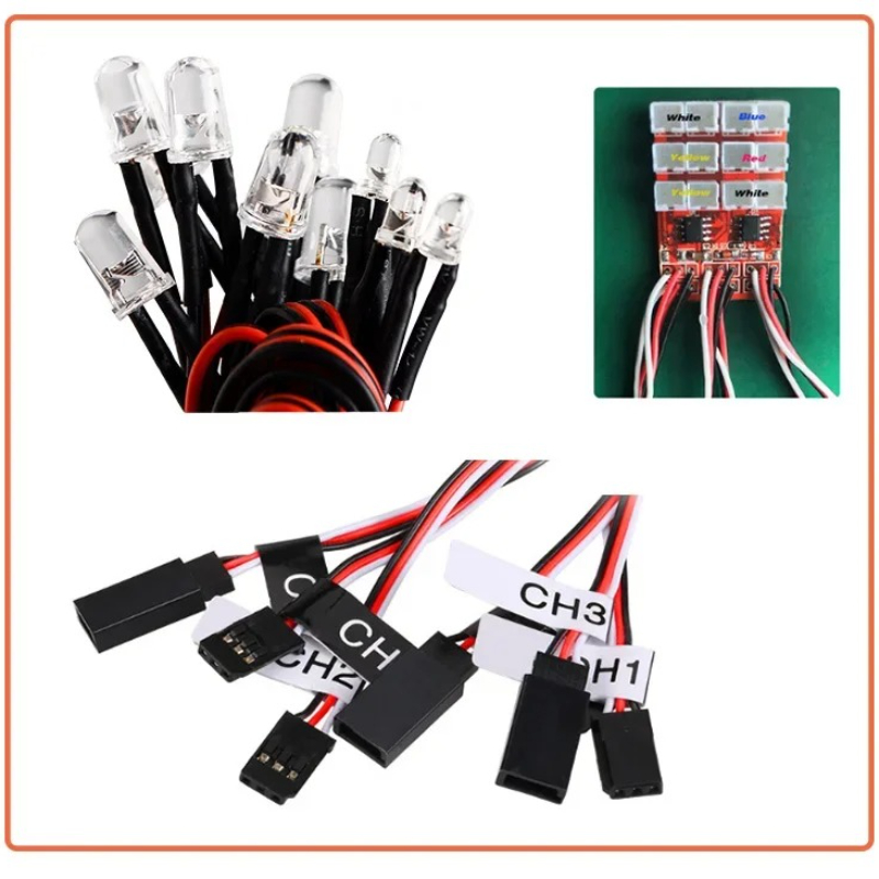 AliExpress Tamiya Remote Control Model Car 12 LED Light Group Three-Way Controllable Turn Signal Simulation Linkage for RC Cars, view 6