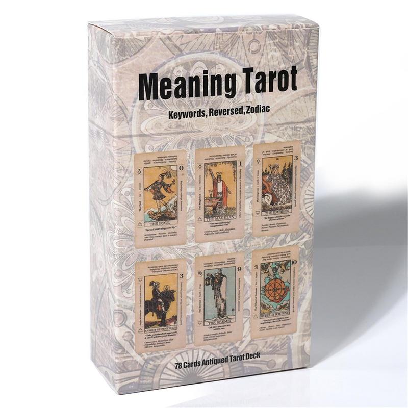 AliExpress Tarot Card With Meaning On Them Beginner Tarot Keyword Antiqued Tarot Deck Learn Tarot 78 Cards Reversed