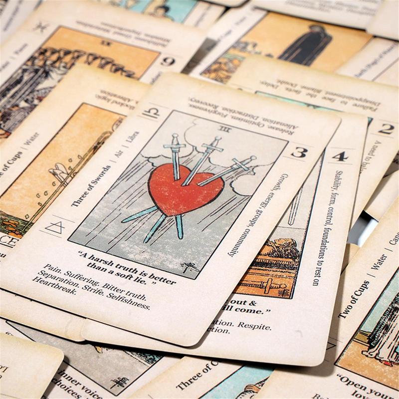 AliExpress Tarot Card With Meaning On Them Beginner Tarot Keyword Antiqued Tarot Deck Learn Tarot 78 Cards Reversed, view 2