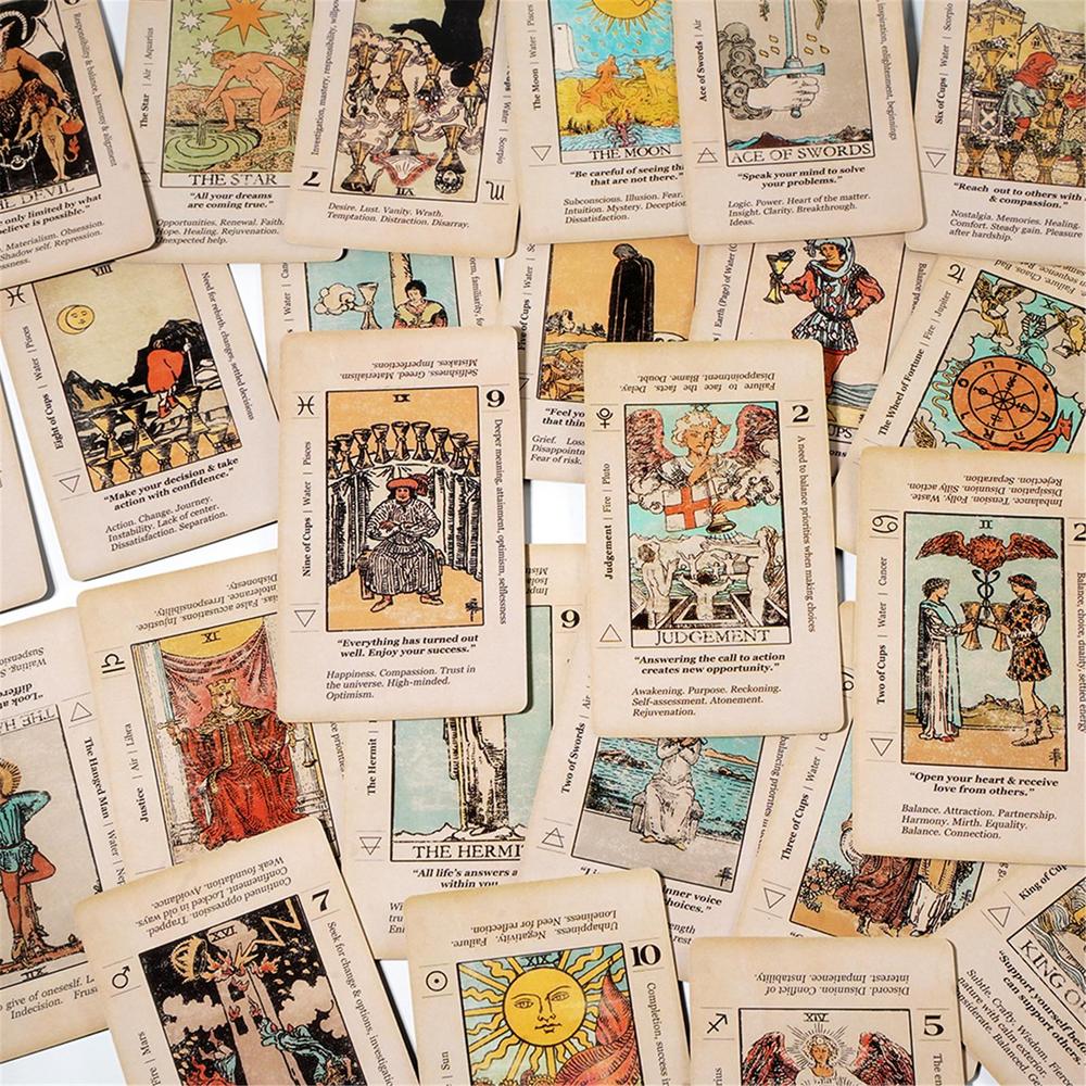 AliExpress Tarot Card With Meaning On Them Beginner Tarot Keyword Antiqued Tarot Deck Learn Tarot 78 Cards Reversed, view 4