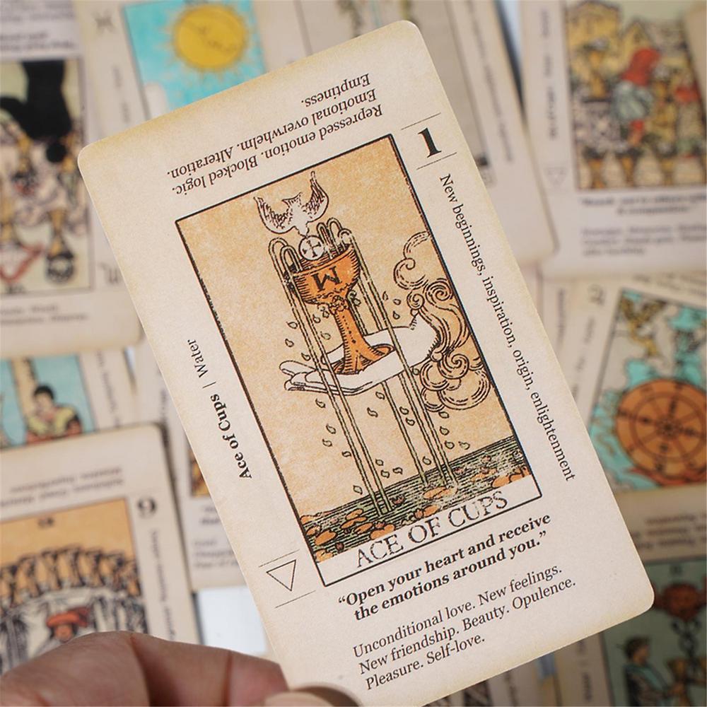 AliExpress Tarot Card With Meaning On Them Beginner Tarot Keyword Antiqued Tarot Deck Learn Tarot 78 Cards Reversed, view 5
