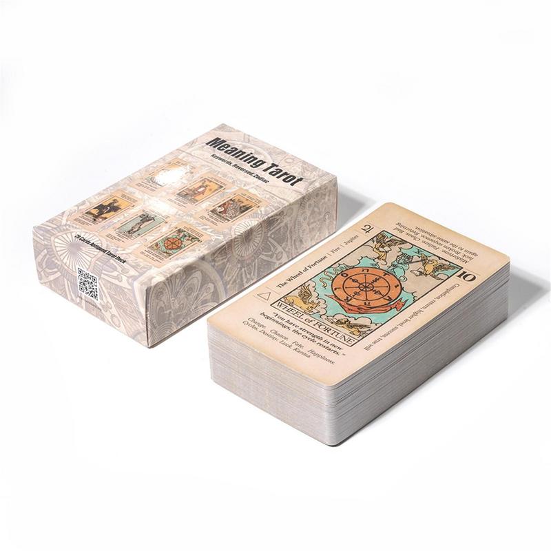 AliExpress Tarot Card With Meaning On Them Beginner Tarot Keyword Antiqued Tarot Deck Learn Tarot 78 Cards Reversed, view 6