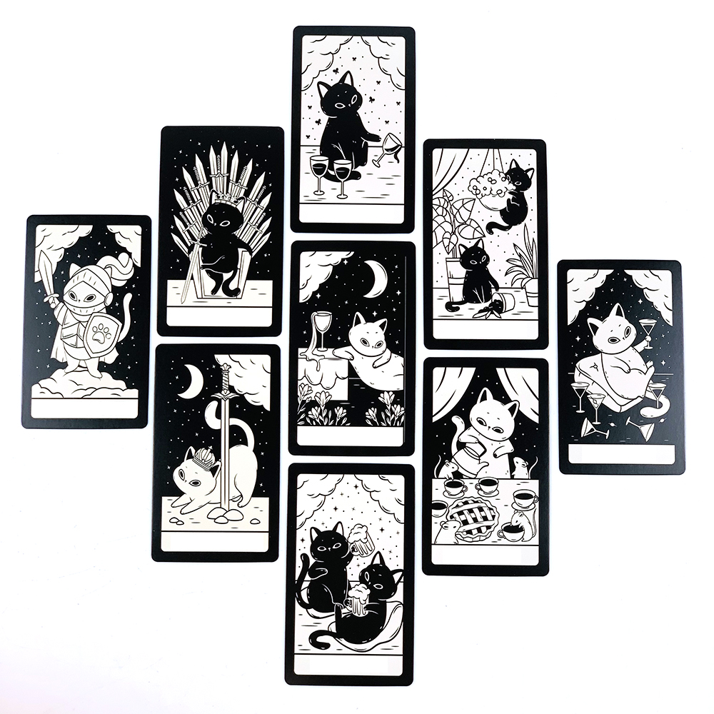 AliExpress Tarot Cards A 78 Cute Cat Deck Oracle English Visions Divination Edition Borad Playing Games,Party Games Cards For Family, view 5