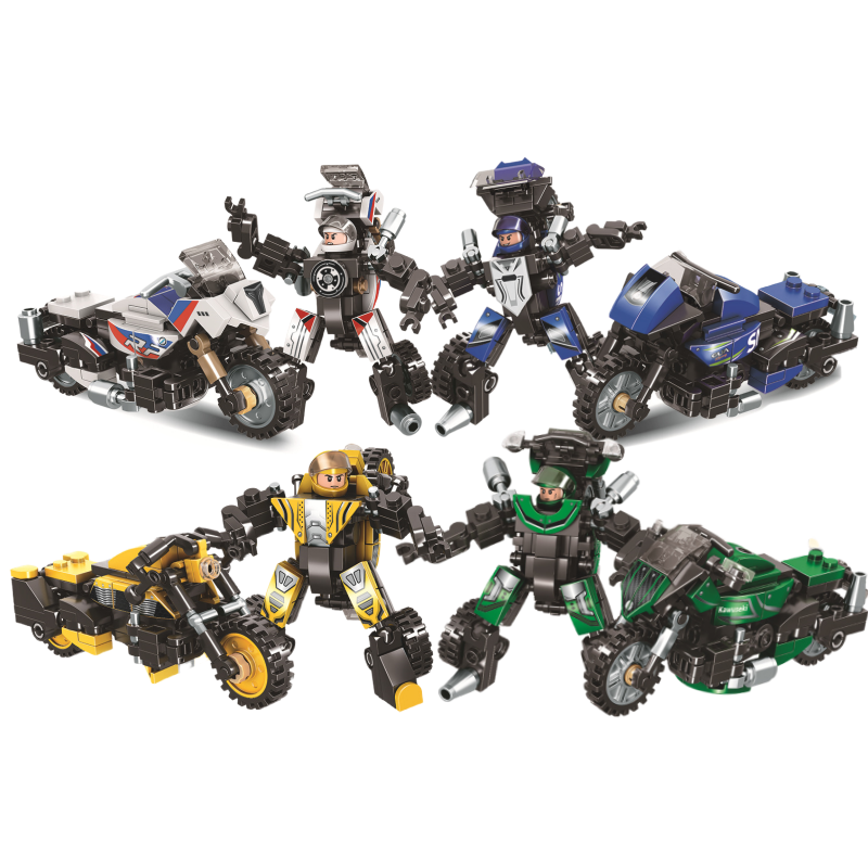 AliExpress Technical Expert Famous Motorcycle Ninja Building Blocks Mini Model Action Figures Simulation Locomotive Transformation Toy Gift, view 6