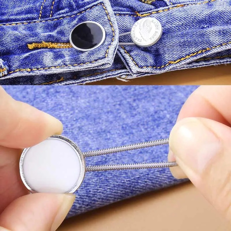 AliExpress Telescopic Waist Extension Button Detachable Button Waist Extension Jeans Button Adjustment Button Seamless Belt Expander, view 6