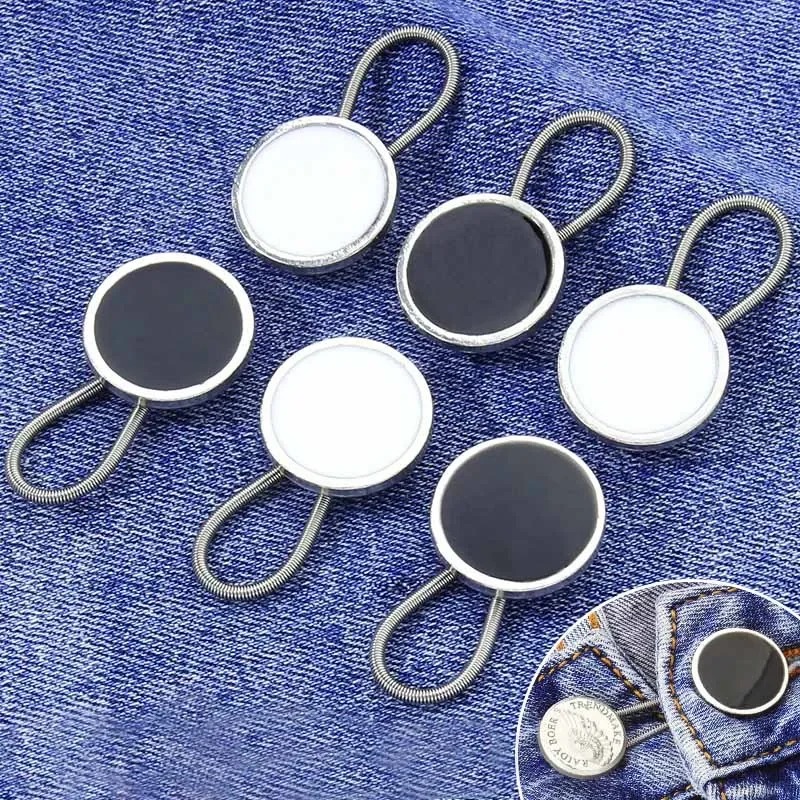 AliExpress Telescopic Waist Extension Button Detachable Button Waist Extension Jeans Button Adjustment Button Seamless Belt Expander, view 2