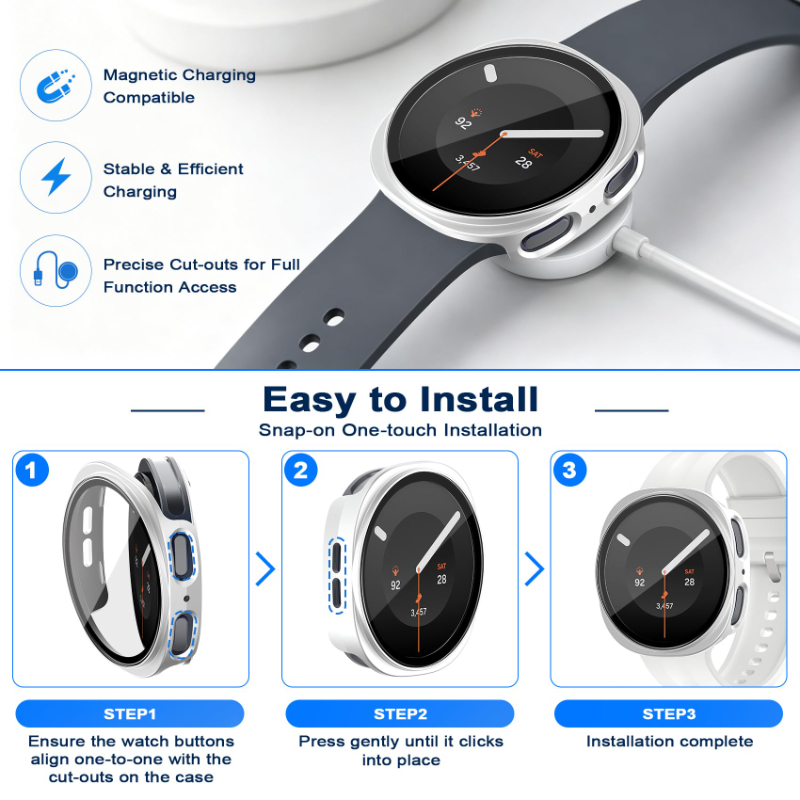AliExpress Tempered Glass Bumper Case for Galaxy Watch 8 and 9, view 4