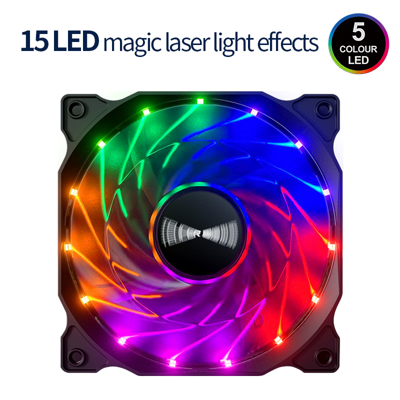 AliExpress Teucer 120mm 4-Pin LED PC Case Cooling Fan, view 2