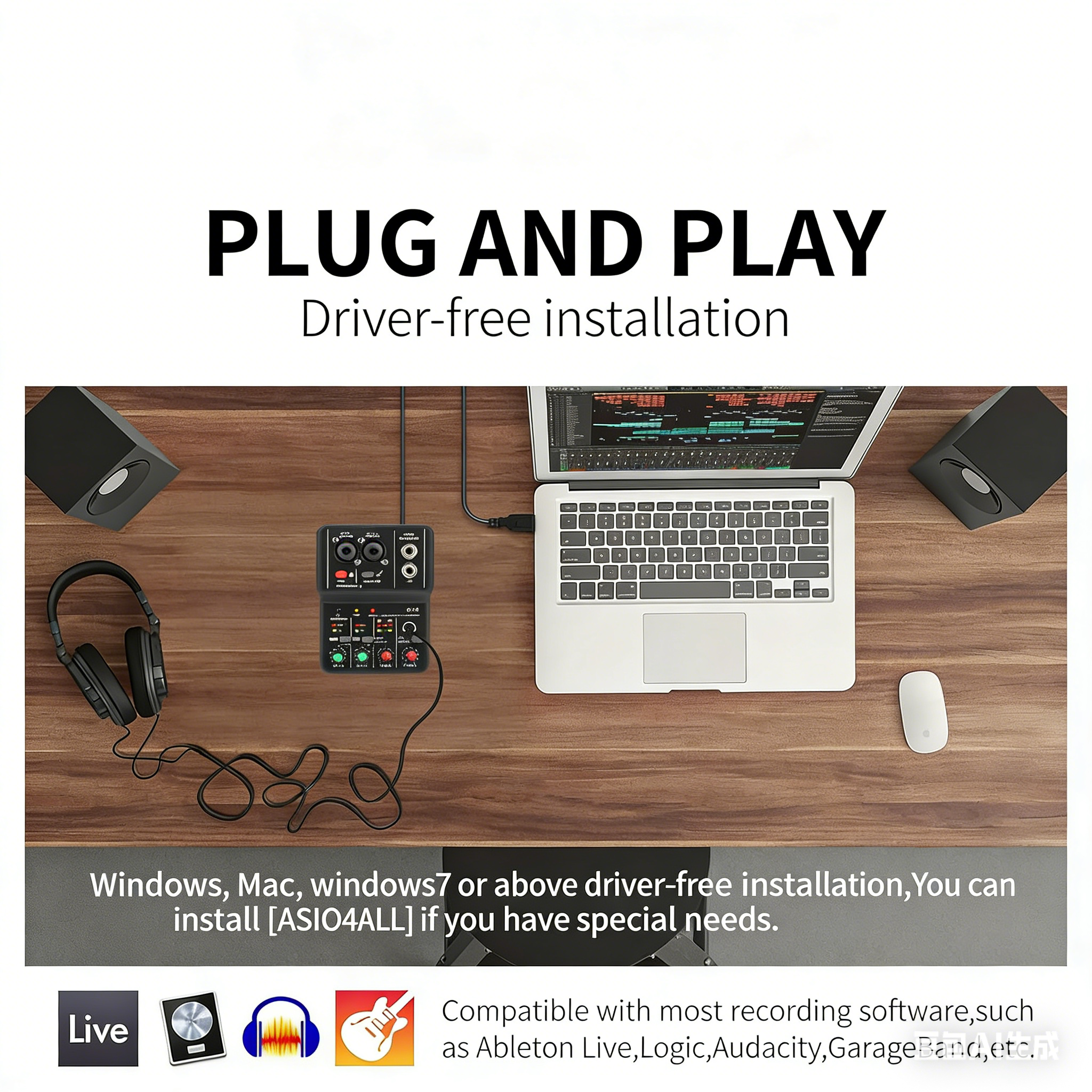 AliExpress TEYUN Q12 2 Channels Professional Portable Audio Interface Sound Card Console Mini USB MIXER for Guitar Recording Studio Singing, view 3