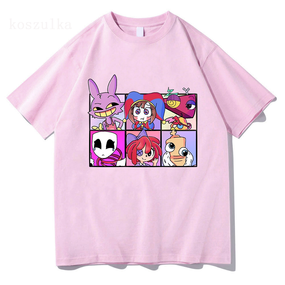 AliExpress THE AMAZING DIGITAL CIRCUS Print T-Shirt Men Women Casual High Quality Pomni The Jester Ramen T-Shirts Cotton Short Sleeve Tees