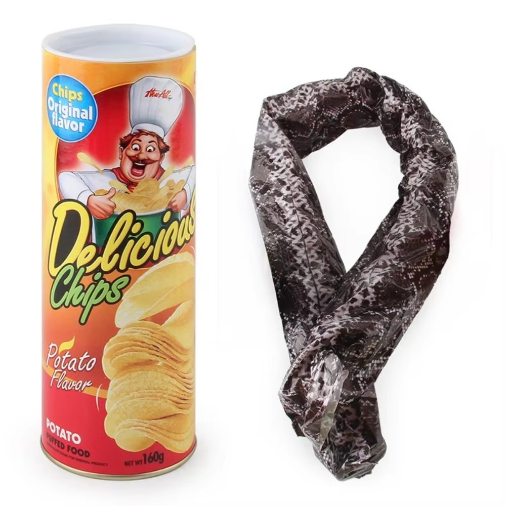 AliExpress The Potato Chip Snake Stage Magic Tricks Snake Toy April Fool Day Halloween Party Jokes in A Can Gag Gift Scary Fries Fun Toys, view 3