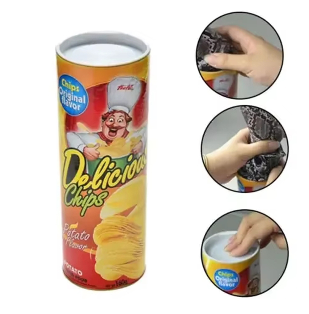 AliExpress The Potato Chip Snake Stage Magic Tricks Snake Toy April Fool Day Halloween Party Jokes in A Can Gag Gift Scary Fries Fun Toys, view 5