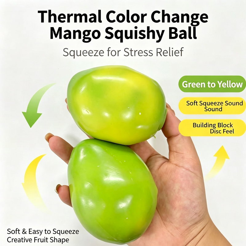 AliExpress Thermochromic Color Changing Mango Squishy Toy Soft Squeeze Stress Relief Fidget Toy Simulation Fruit Decompression Toy, view 2