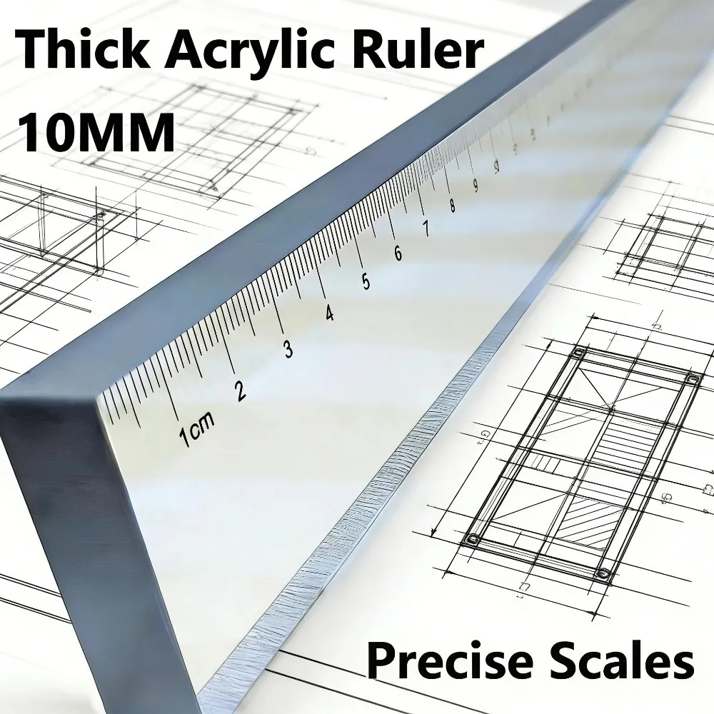 AliExpress 50 cm Acrylic Paperweight Ruler with Cutting Grid, view 2