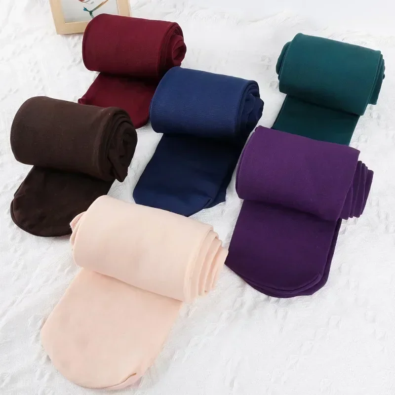 AliExpress Thick Fleece Lined Tights Flesh Tone Winter Leggings Non-Slip Foot Design Warm All-in-One Thermal Pantyhose for Cold Weather, view 6