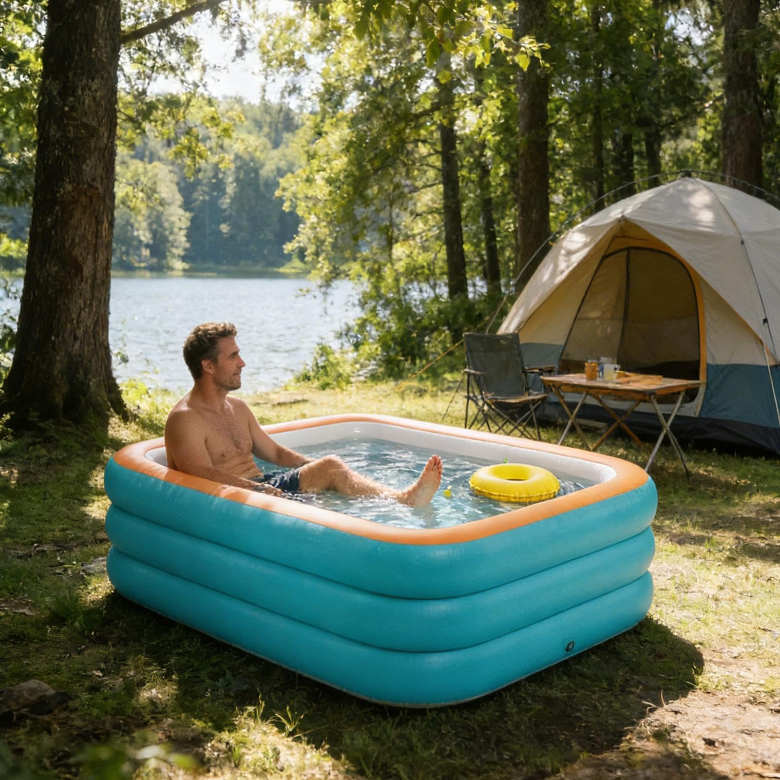 AliExpress Thickened Durable Family Inflatable Pool, Large for Backyard & Lawn Parties, Outdoor Summer Fun (Pump Not Included), view 5