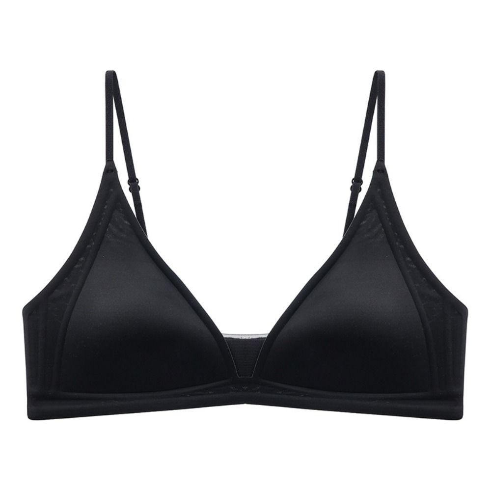 AliExpress Thin Satin Wireless Deep V Bra Close-fitting Anti-sagging Push Up Underwear Traceless Gathered Breasts Seamless Bras Sport, view 4