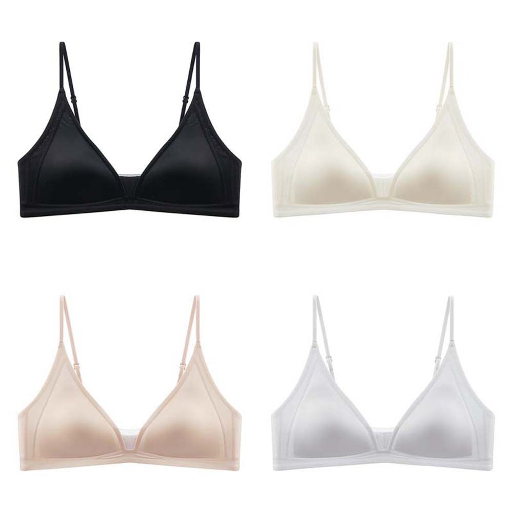AliExpress Thin Satin Wireless Deep V Bra Close-fitting Anti-sagging Push Up Underwear Traceless Gathered Breasts Seamless Bras Sport, view 5