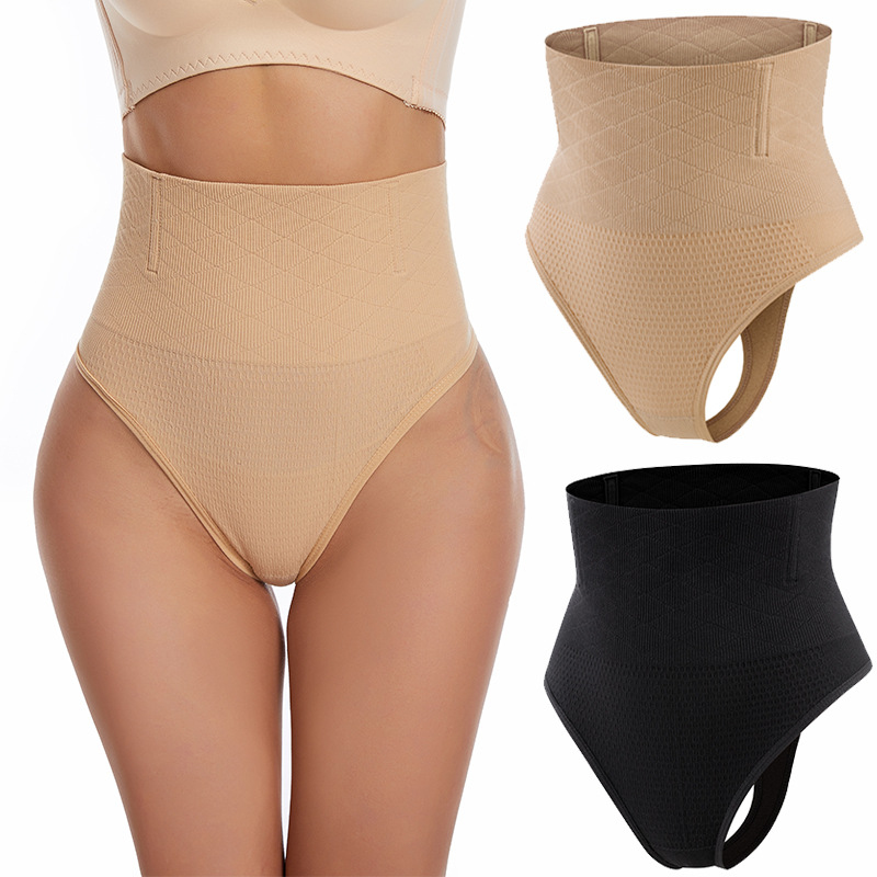 AliExpress Thin Thong Women's Strong Hip Lift Tummy Control Panties with Fishbone Steel Boning Waist Cincher Mid-High Waist Shaper, view 4