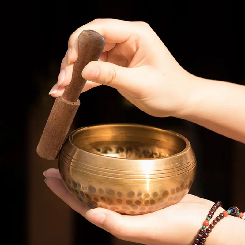 AliExpress Tibetan Handmade Brass Singing Bowl, Yoga Meditation Bowl for Sound Healing Stress Relief, Buddha Mindfulness bowl Instrument, view 2