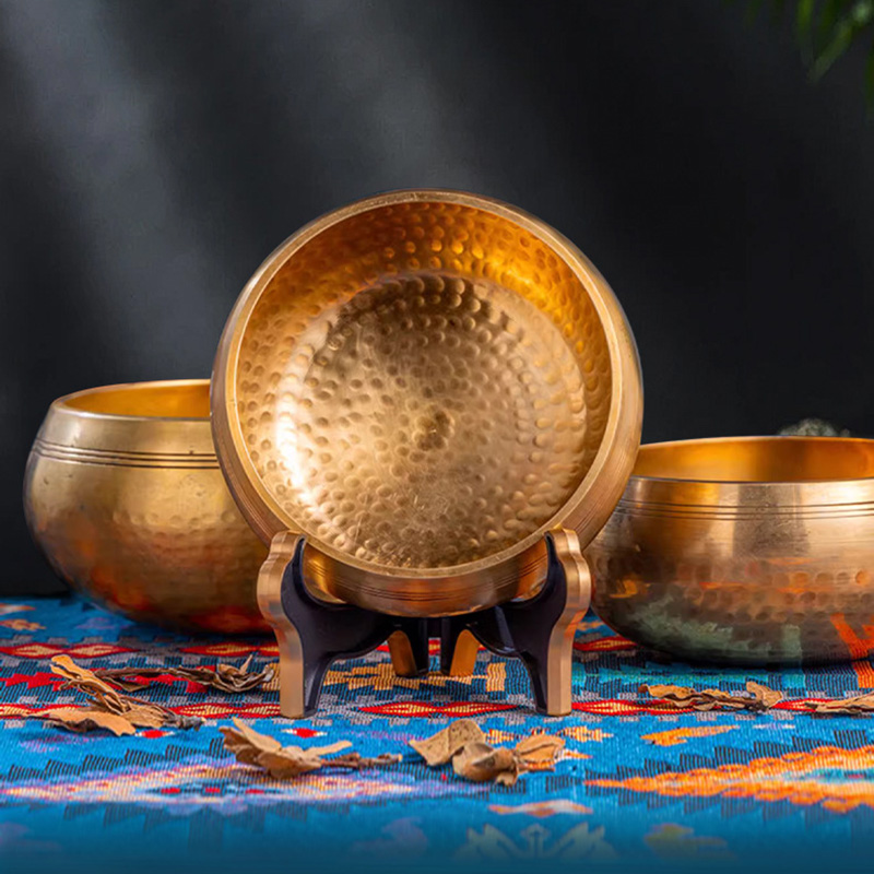 AliExpress Tibetan Handmade Brass Singing Bowl, Yoga Meditation Bowl for Sound Healing Stress Relief, Buddha Mindfulness bowl Instrument, view 4