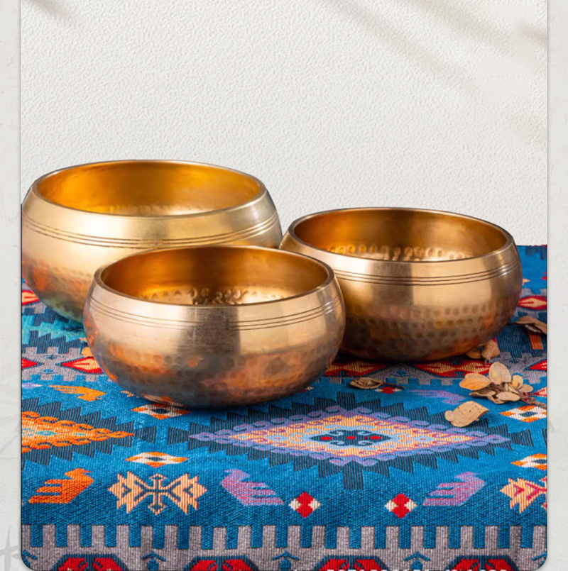AliExpress Tibetan Handmade Brass Singing Bowl, Yoga Meditation Bowl for Sound Healing Stress Relief, Buddha Mindfulness bowl Instrument, view 6