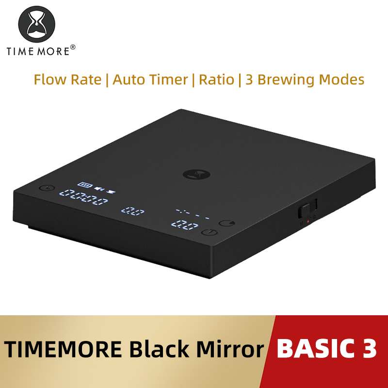 AliExpress TIMEMORE Basic 3 Black Mirror Pour Over Coffee Scale Espresso Scale,Flow Rate, Auto Timer,Ratio, 3 Brewing Modes, 2kg Capacity