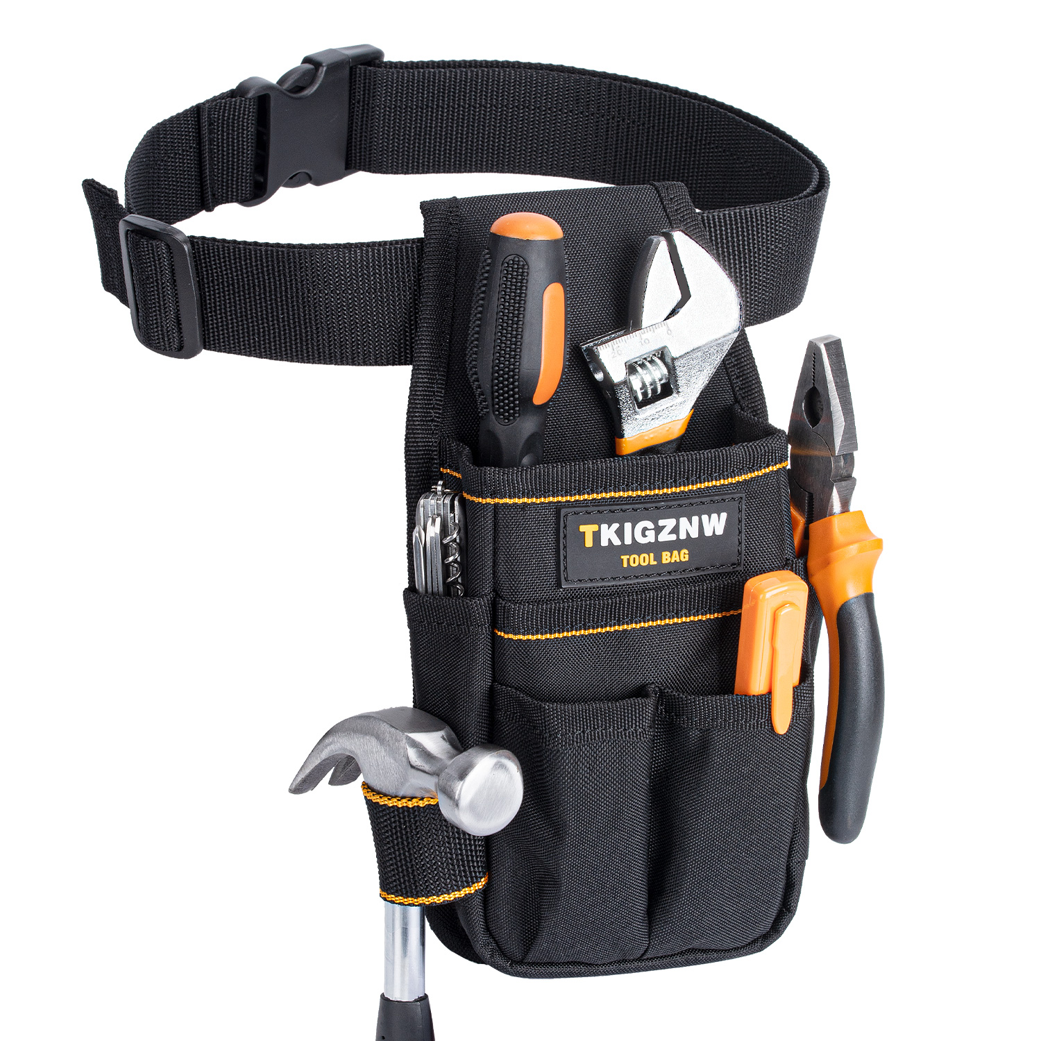 AliExpress TKIGZNW Pocket Tool Pouch，6-Pouches and 9 Screwdriver Loops Construction, Heavy-Duty Tool Bag with Adjustable Belt for Electrici