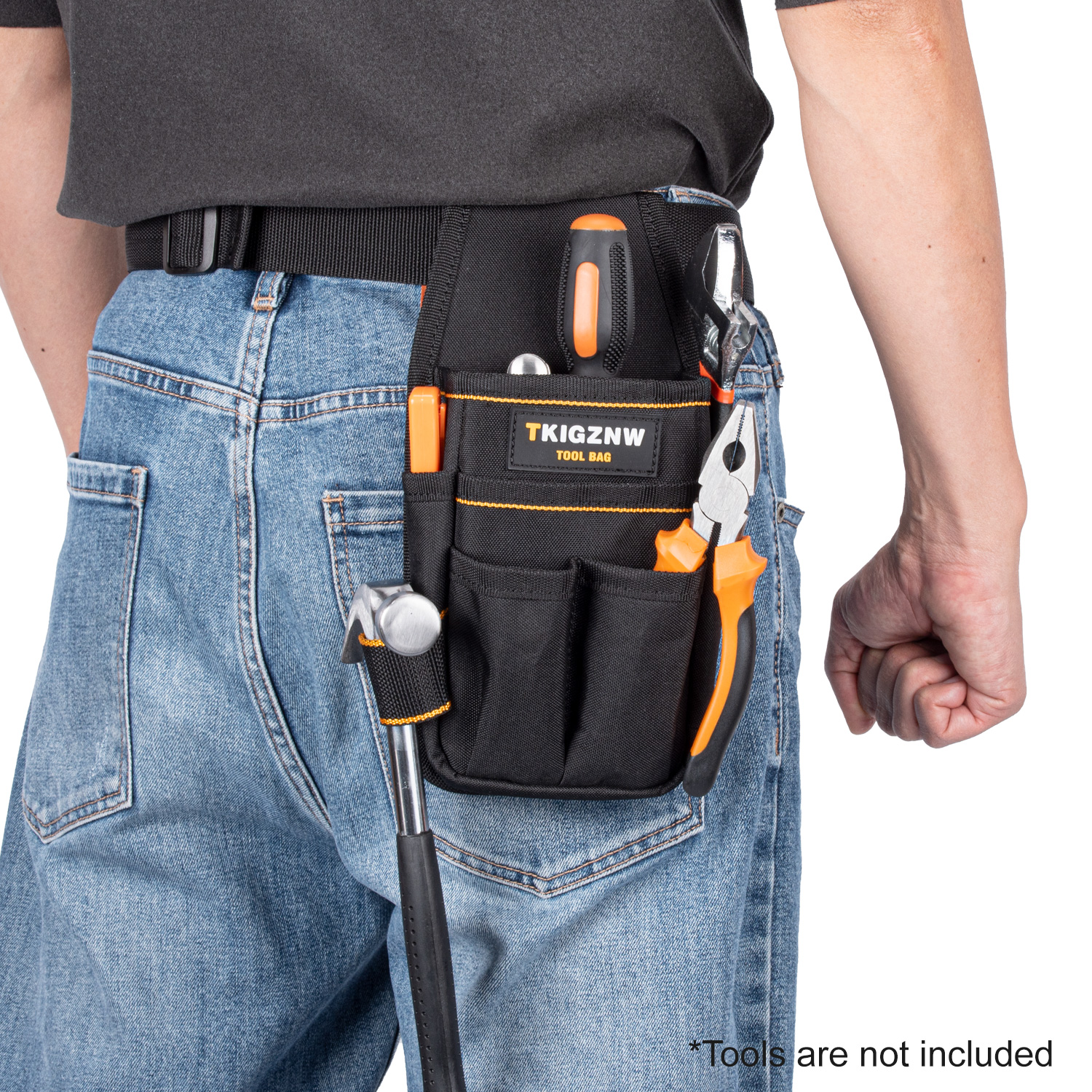 AliExpress TKIGZNW Pocket Tool Pouch，6-Pouches and 9 Screwdriver Loops Construction, Heavy-Duty Tool Bag with Adjustable Belt for Electrici, view 4