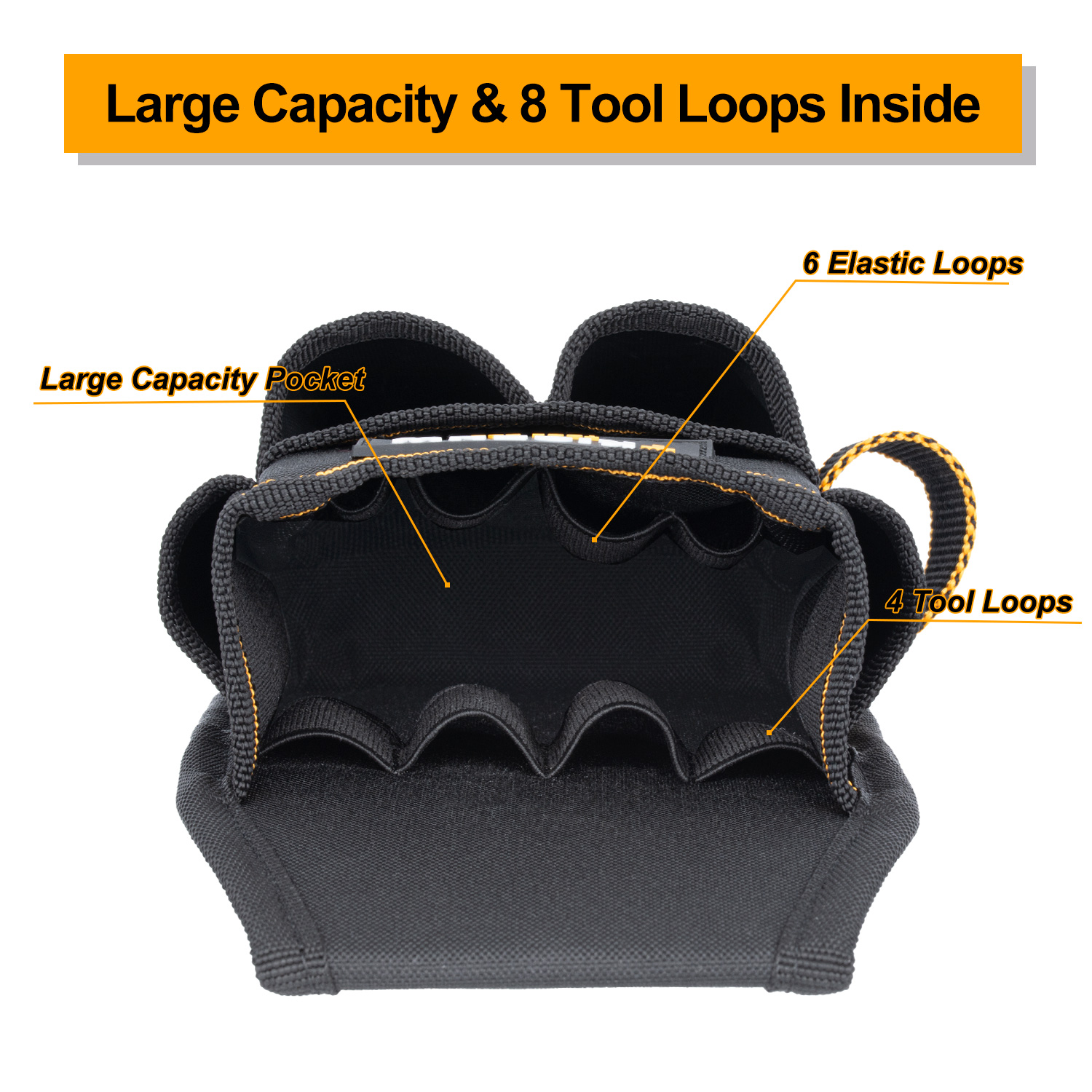 AliExpress TKIGZNW Pocket Tool Pouch，6-Pouches and 9 Screwdriver Loops Construction, Heavy-Duty Tool Bag with Adjustable Belt for Electrici, view 5