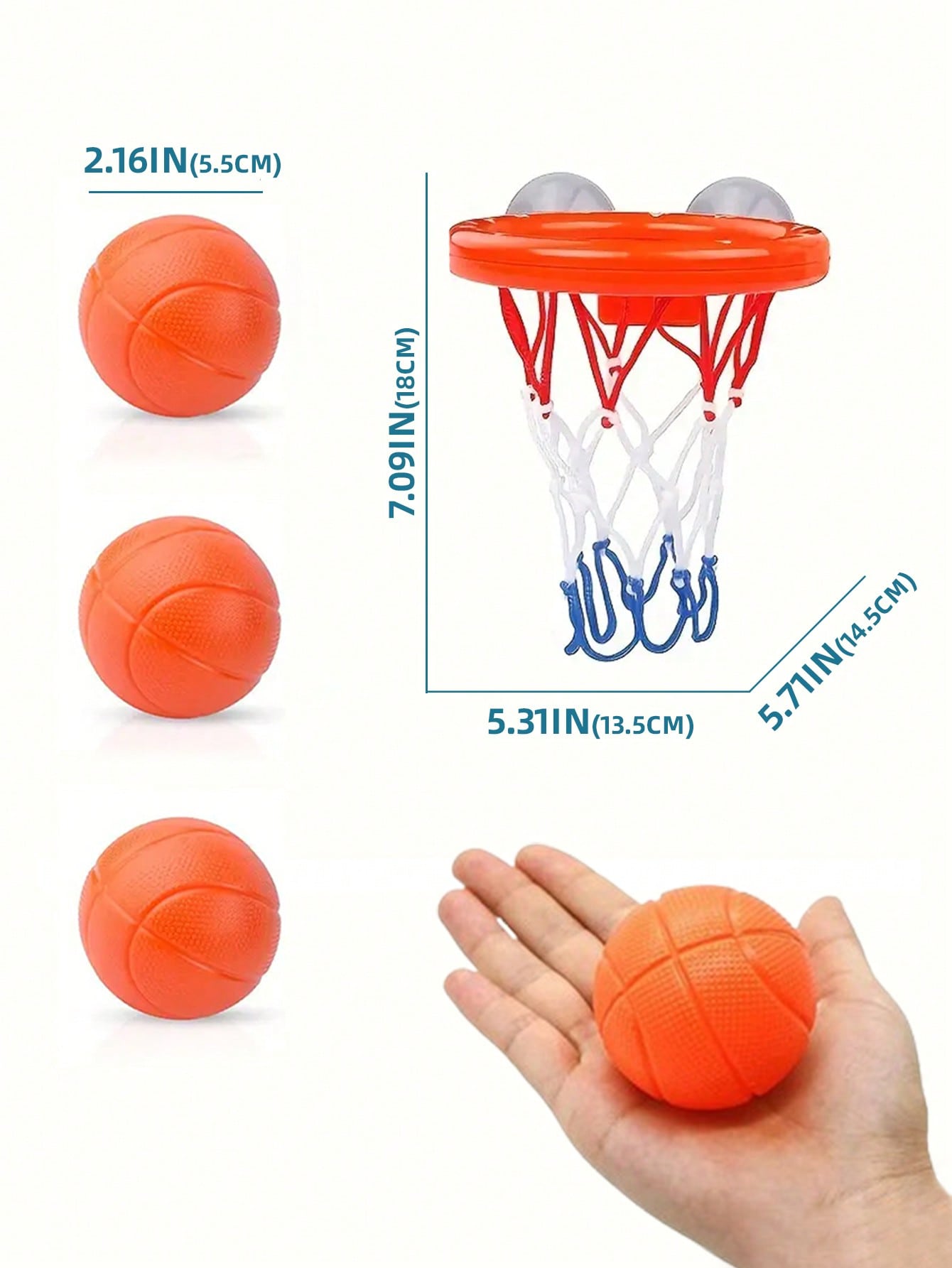 AliExpress Toddler Bath Basketball Hoop Toy with 3 Soft Balls Strong Suction Cups Bathtub Shooting Game Birthday Gift for Boys Girls, view 6