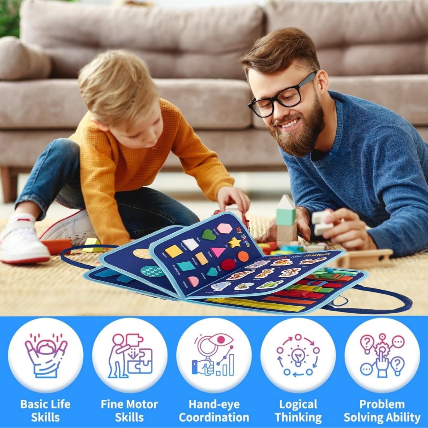 AliExpress Toddler Busy Board - Montessori Toys , Educational Learning Sensory Busy Book, Airplane Car Travel Activities Toy, view 2