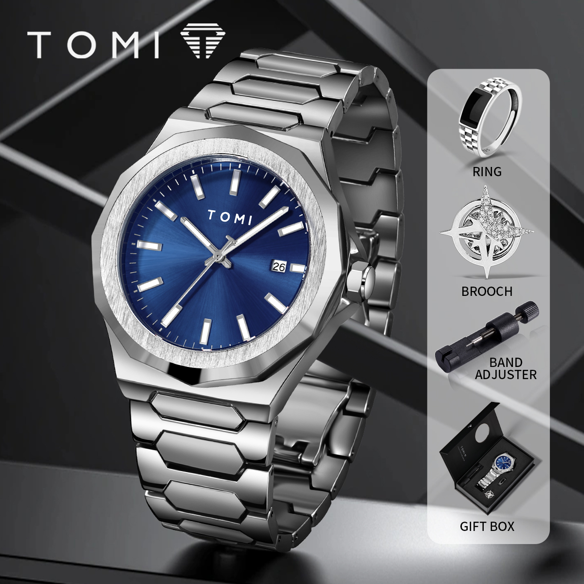 AliExpress TOMI Men's Rose Gold Quartz Watch Gift Set