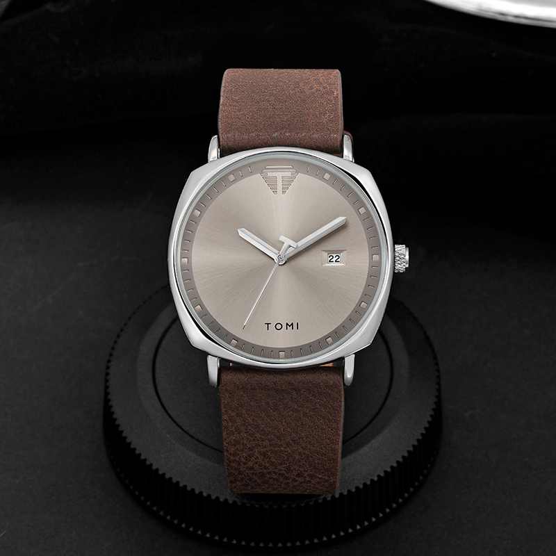 AliExpress TOMI Men's Minimalist Leather Quartz Watch, view 2