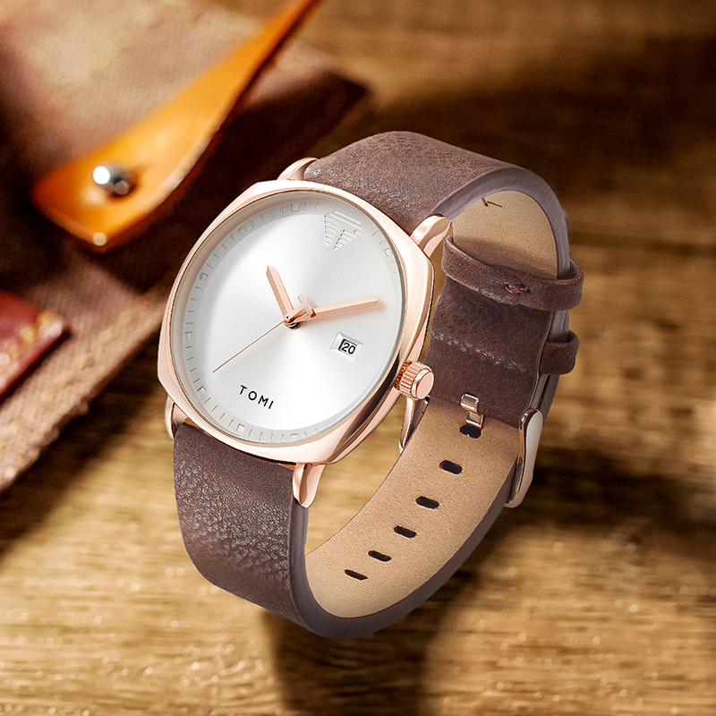 AliExpress TOMI Men's Minimalist Leather Quartz Watch, view 5