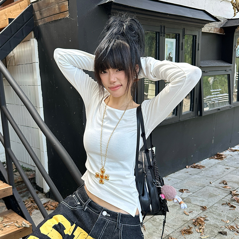 AliExpress Tonngirls American Retro Print T-shirt Women Long Sleece Button Graphic Tops Y2k Tops 2000s Japanese Grunge Tops E-girls Autumn, view 6