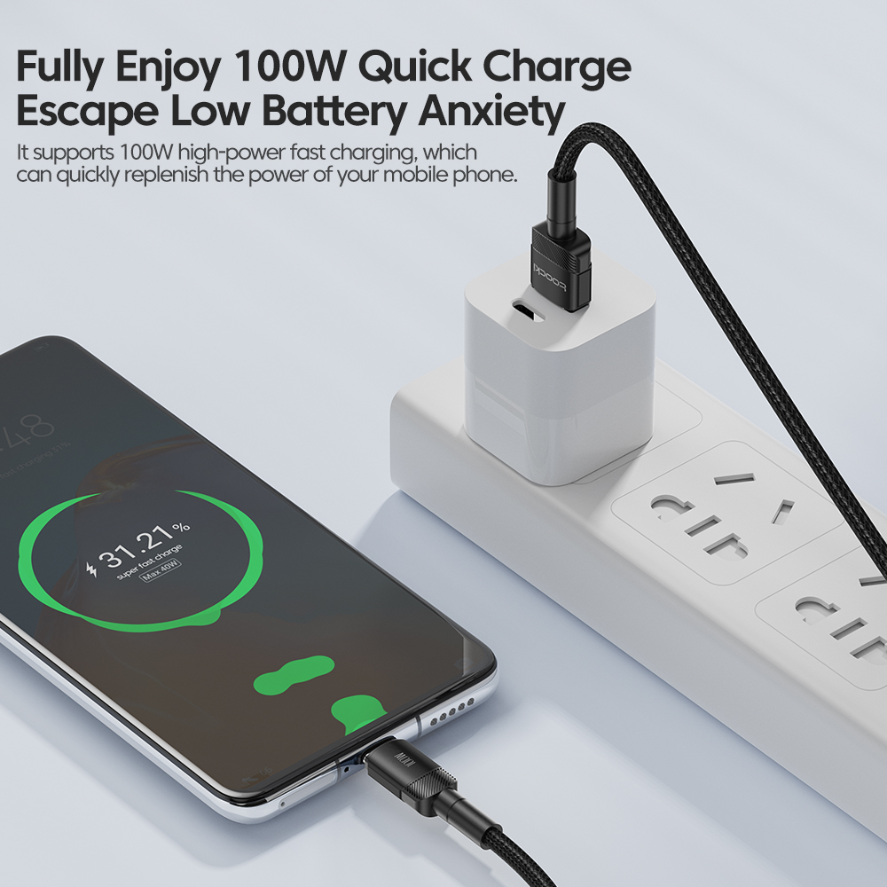 AliExpress Toocki 6A USB-A to USB-C Fast Charging Cable, view 2