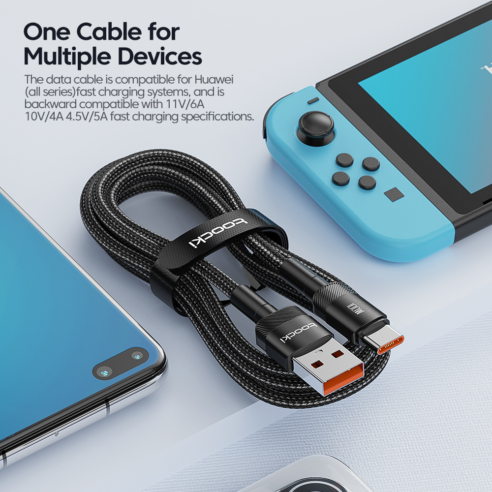 AliExpress Toocki 6A USB-A to USB-C Fast Charging Cable, view 3