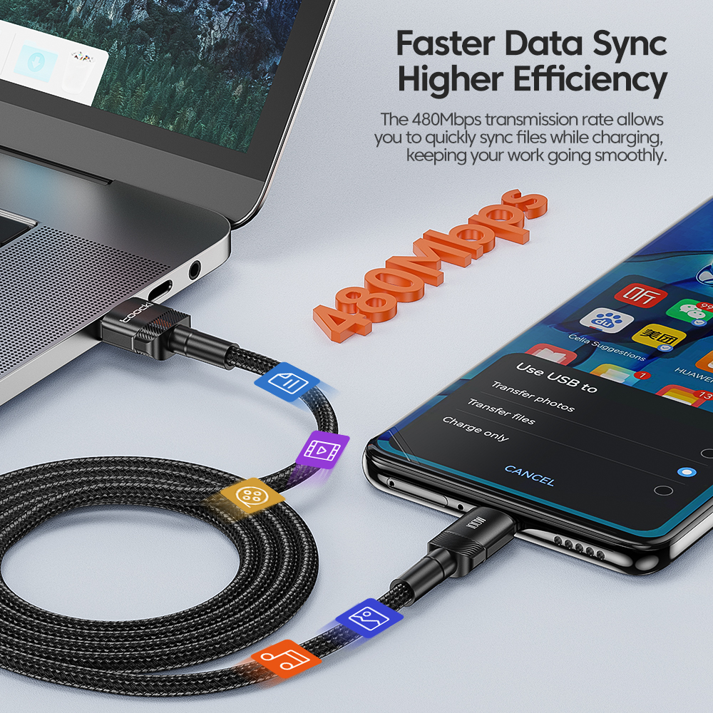 AliExpress Toocki 6A USB-A to USB-C Fast Charging Cable, view 4