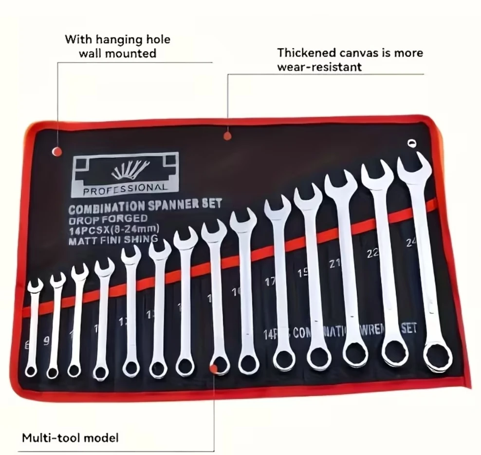 AliExpress 14-Pocket Roll-Up Wrench Tool Bag, view 2