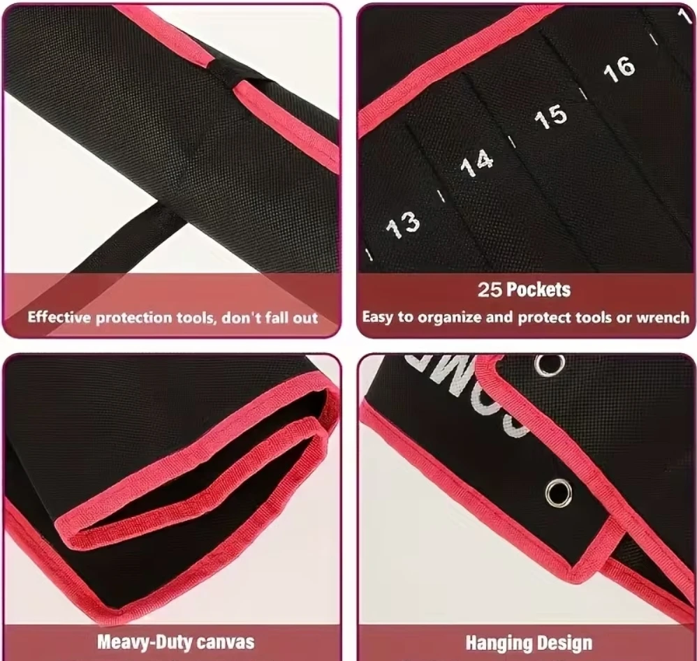 AliExpress 14-Pocket Roll-Up Wrench Tool Bag, view 3