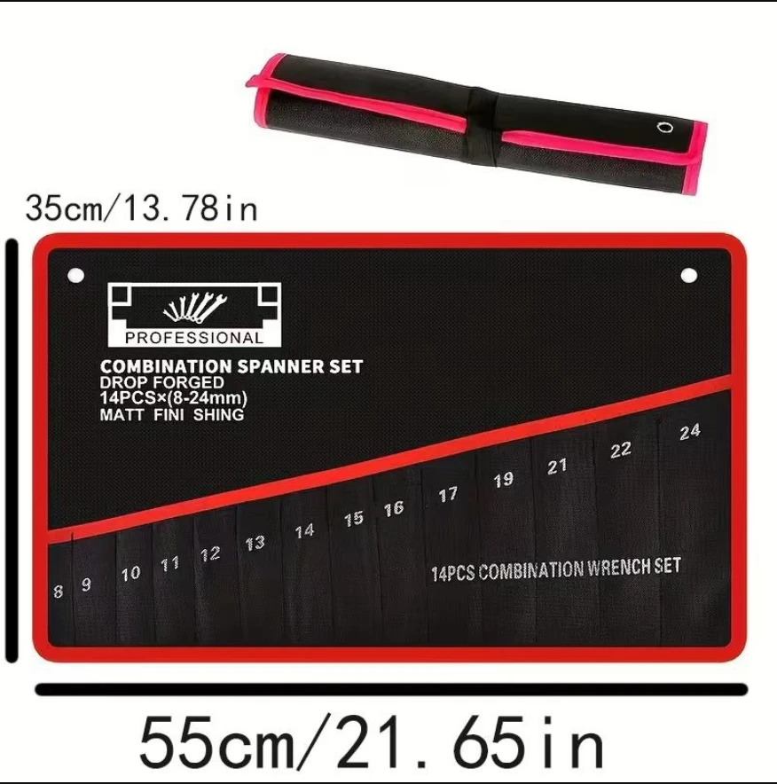 AliExpress 14-Pocket Roll-Up Wrench Tool Bag, view 5