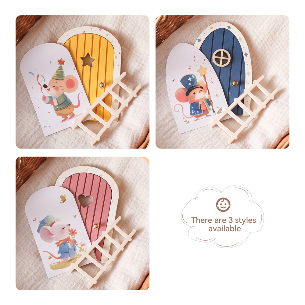 AliExpress Tooth Box Baby Gift Dollhouse Mini Home Decorations Wood Fairy Elf Door Baby Room Wall Decoration Craft Ornaments Commemorative, view 5