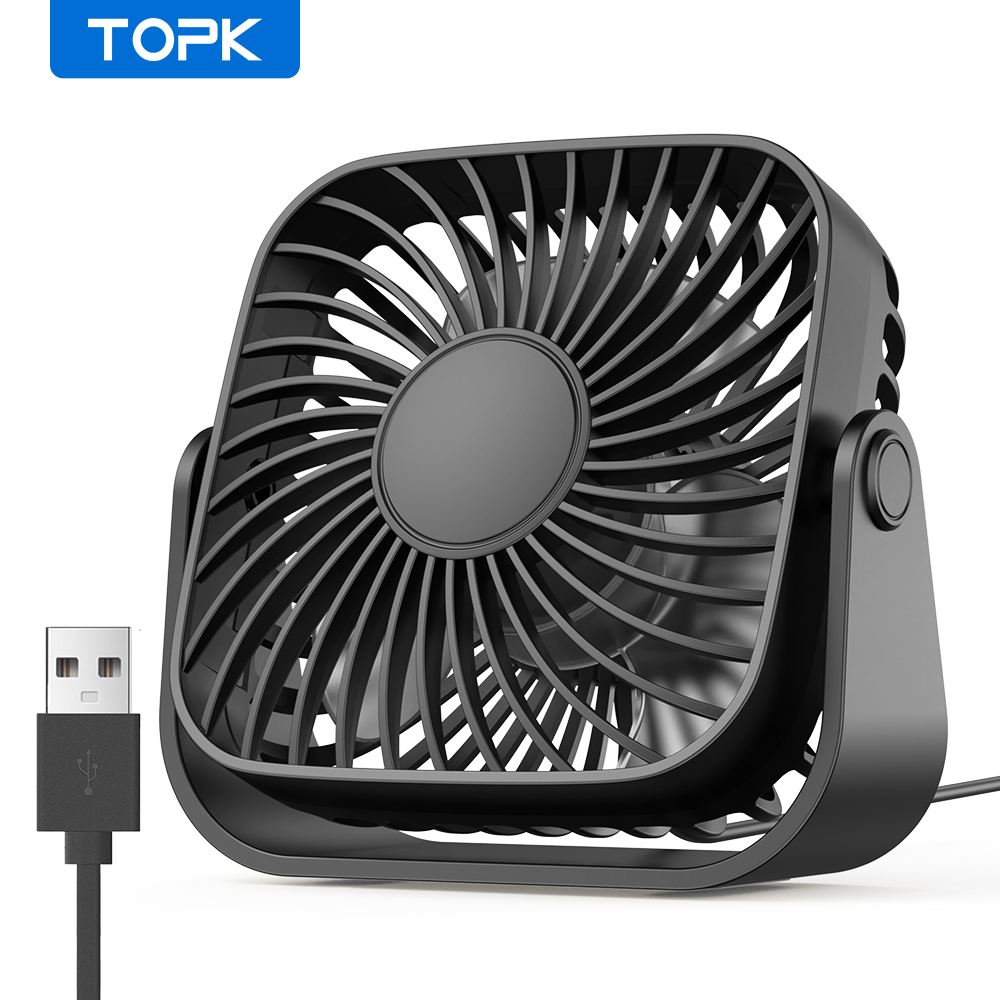 AliExpress TOPK 4Inch USB Mini Portable Fan for Camping,3 Speeds Quiet Desk Table Personal Fan,360°Adjustment Standing Fans for Room Home