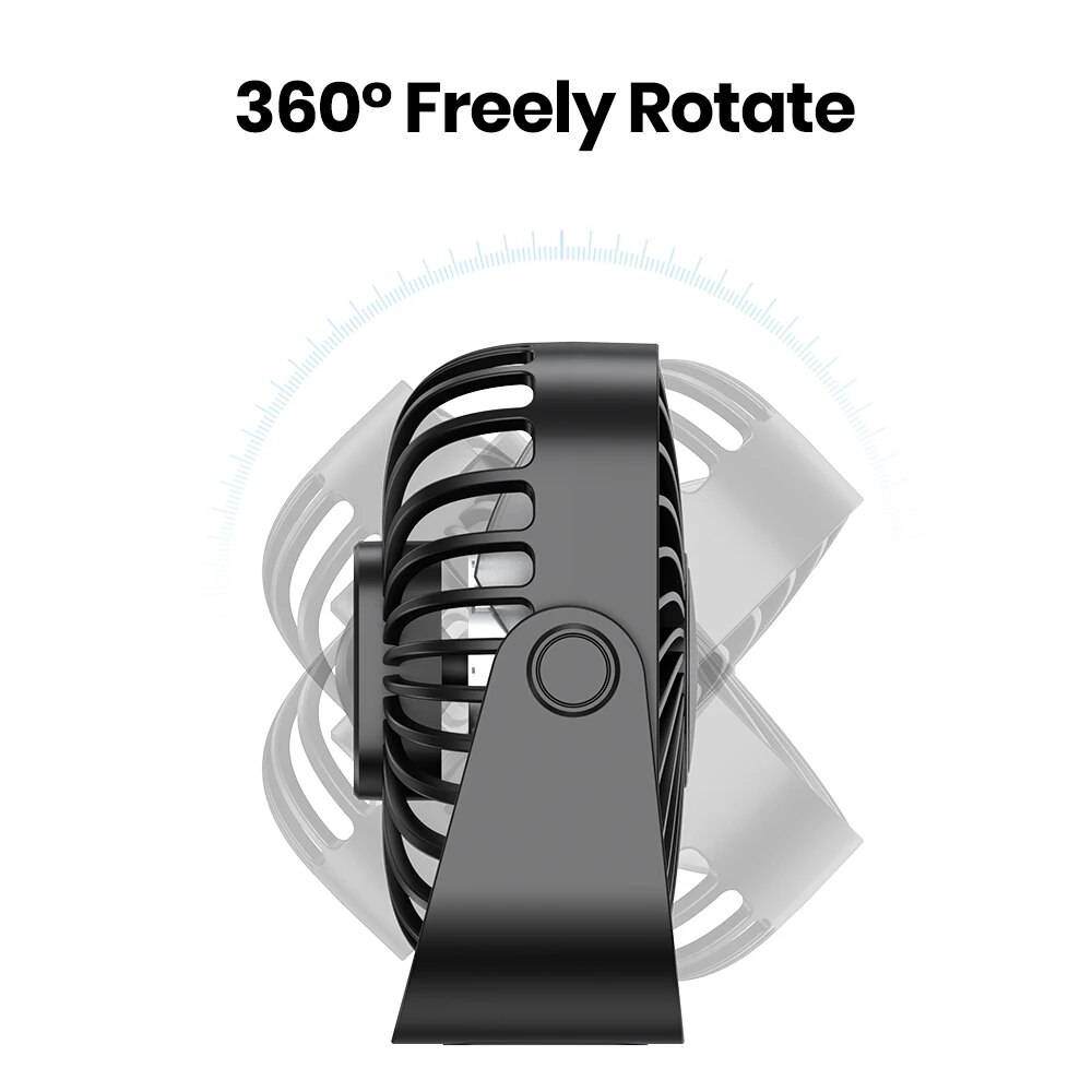 AliExpress TOPK 4Inch USB Mini Portable Fan for Camping,3 Speeds Quiet Desk Table Personal Fan,360°Adjustment Standing Fans for Room Home, view 4