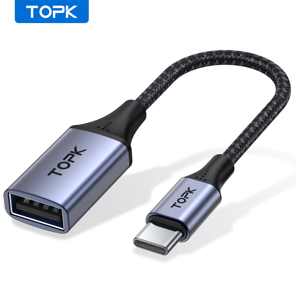 AliExpress TOPK USB C to USB A Dapter OTG Cable Type C Male to USB 3.0 2.0 Female Cable for MacBook Pro Samsung Type C Adapter