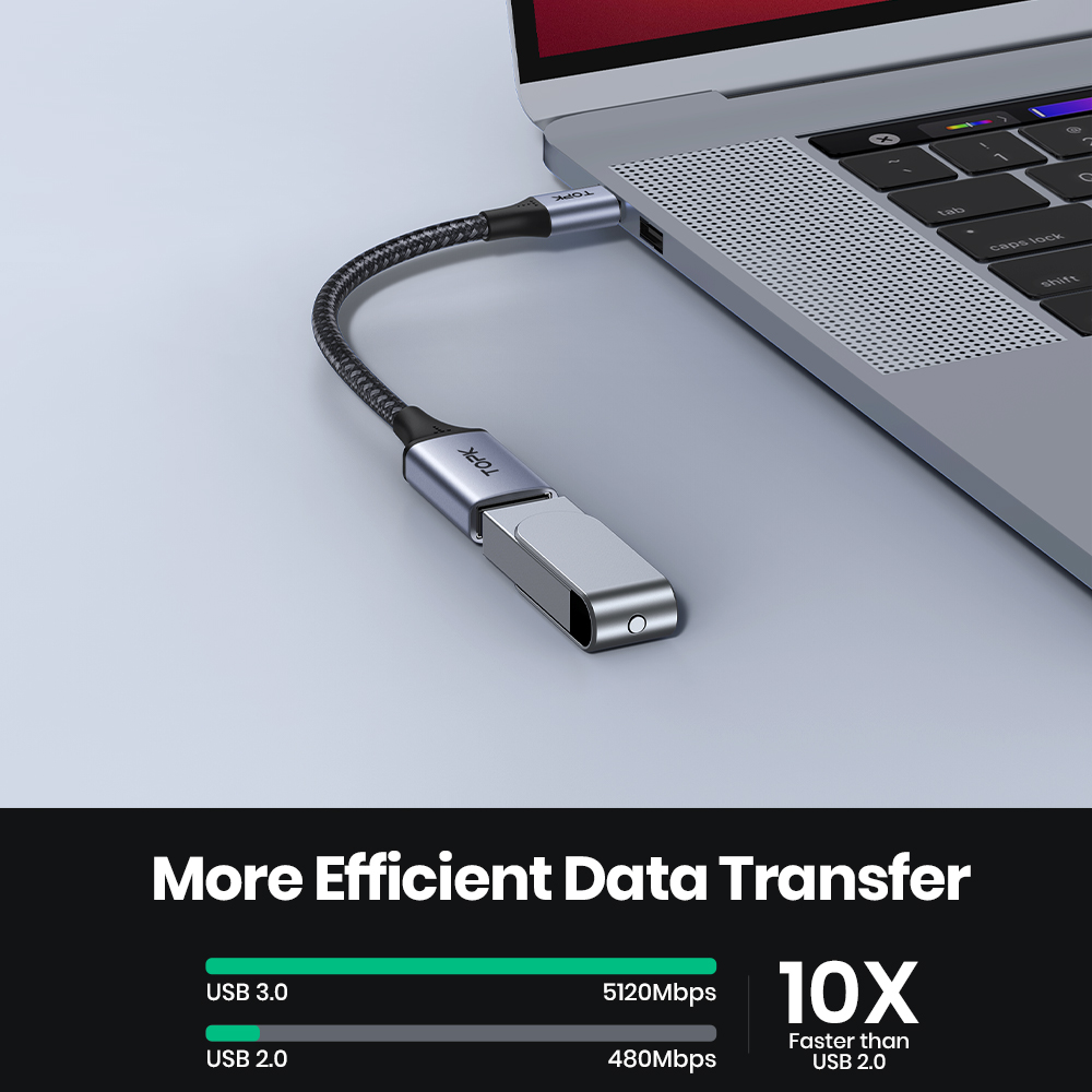 AliExpress TOPK USB C to USB A Dapter OTG Cable Type C Male to USB 3.0 2.0 Female Cable for MacBook Pro Samsung Type C Adapter, view 2