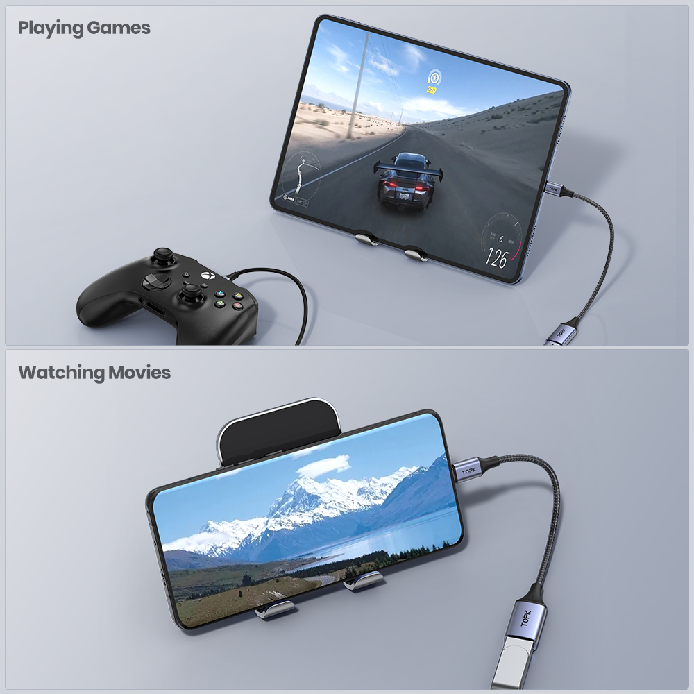 AliExpress TOPK USB C to USB A Dapter OTG Cable Type C Male to USB 3.0 2.0 Female Cable for MacBook Pro Samsung Type C Adapter, view 4